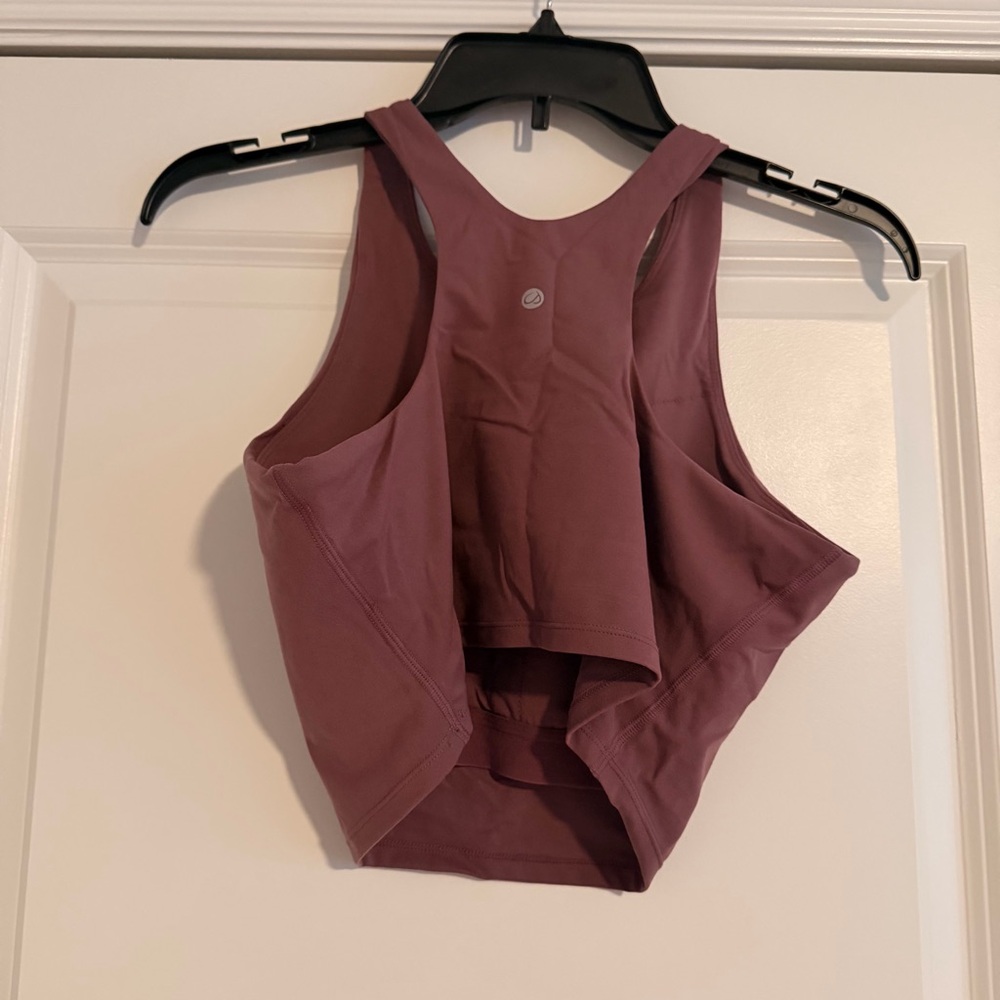 CRZ YOGA MAUVE HIGH NECK LONGLINE SPORTS BRA SIZE MEDIUM - Picture 3 of 3